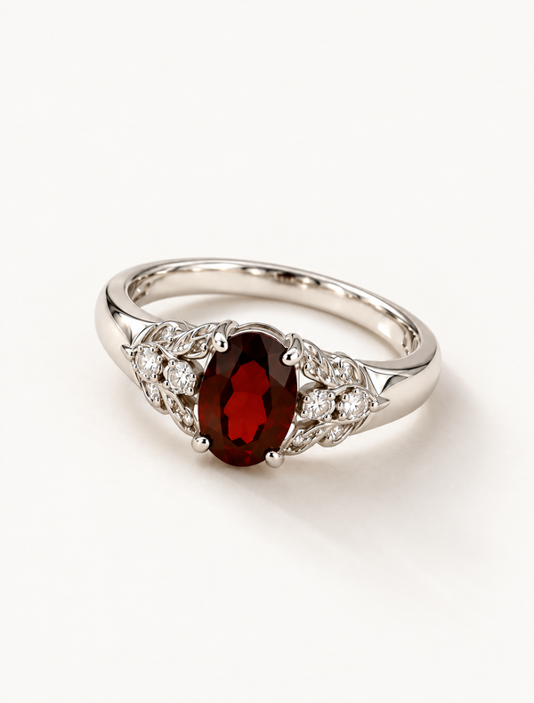 Vintage Garnet Filigree Ring