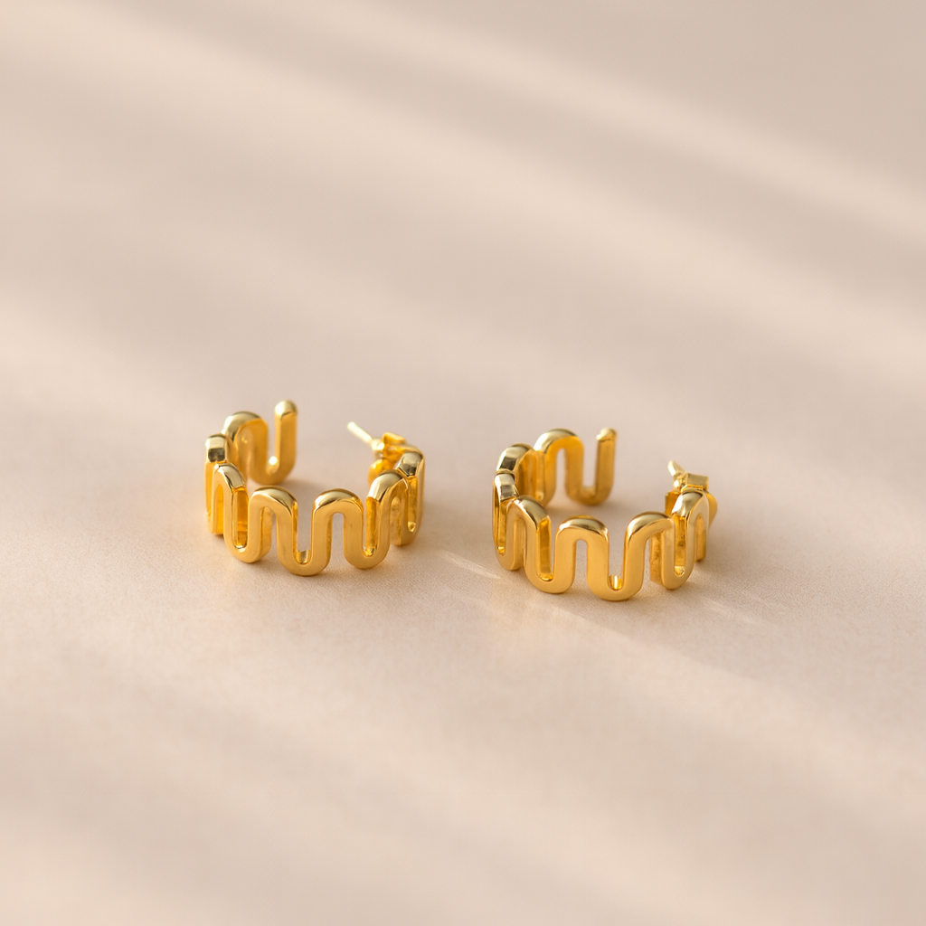 Wavy Hoops-Hoops-Anushka Jain Jewellery