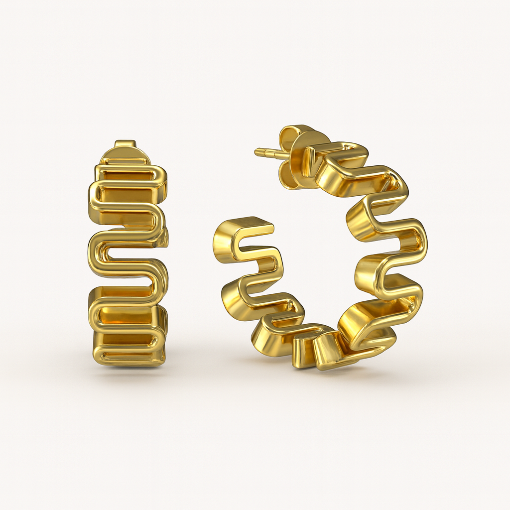 Wavy Hoops-Hoops-Anushka Jain Jewellery