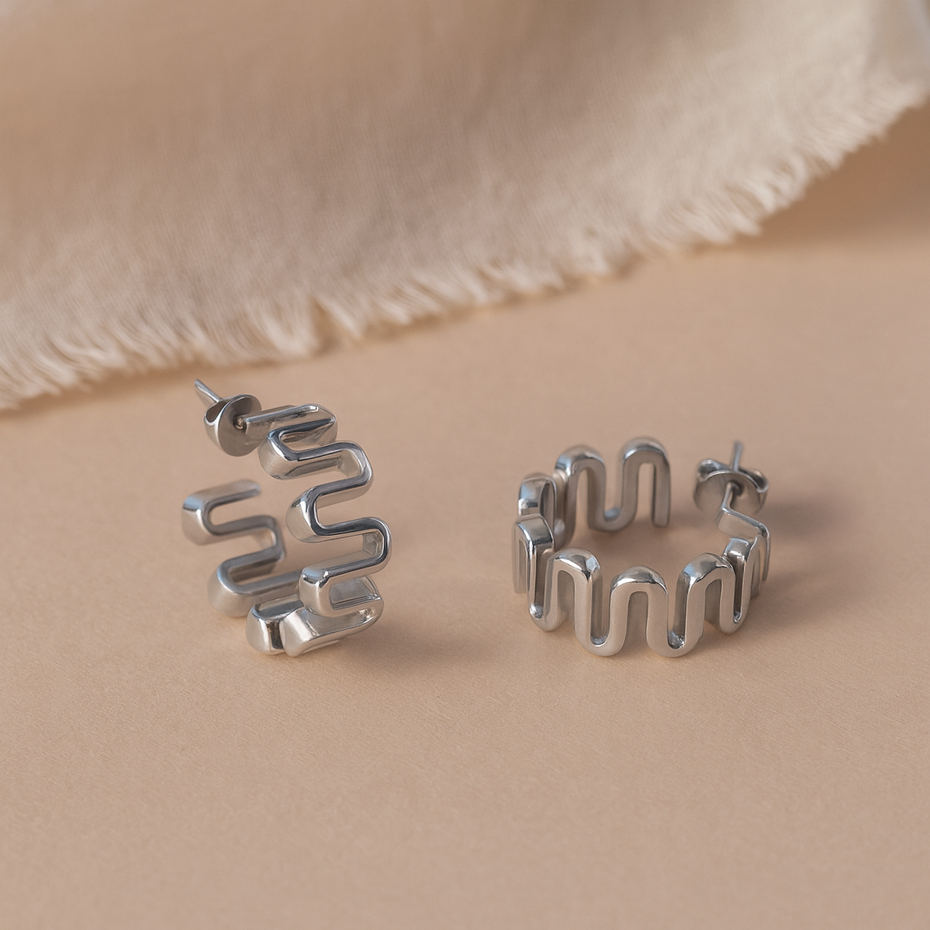 Wavy Hoops-Hoops-Anushka Jain Jewellery