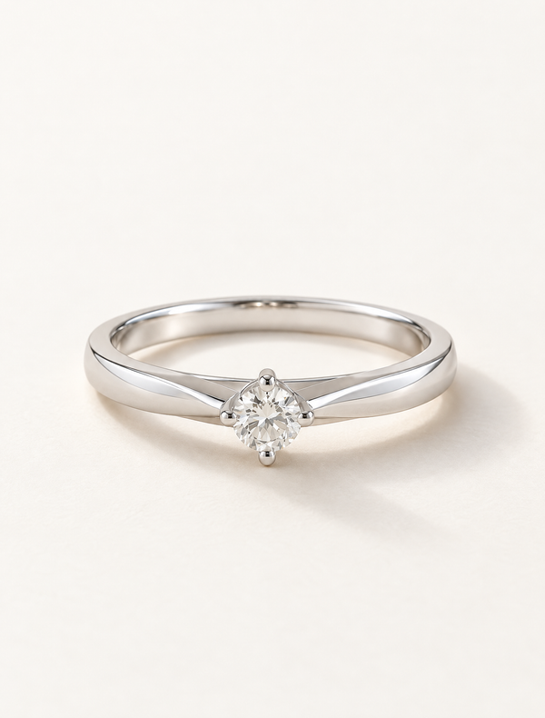 White CZ Solitaire Ring