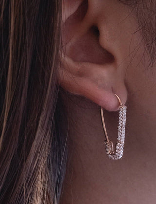 Glam Safety Pin Earrings