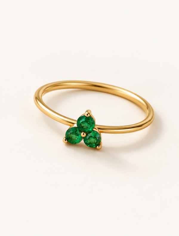 Emerald Trio Ring