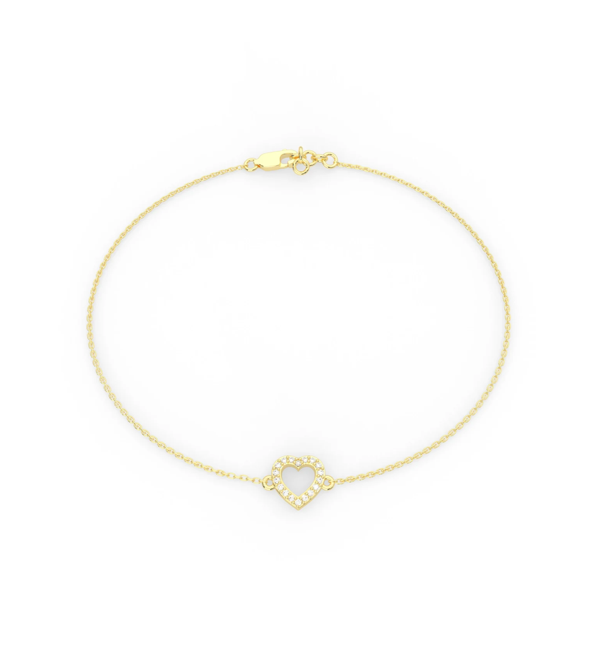 Tiny Diamond Heart Bracelet +1