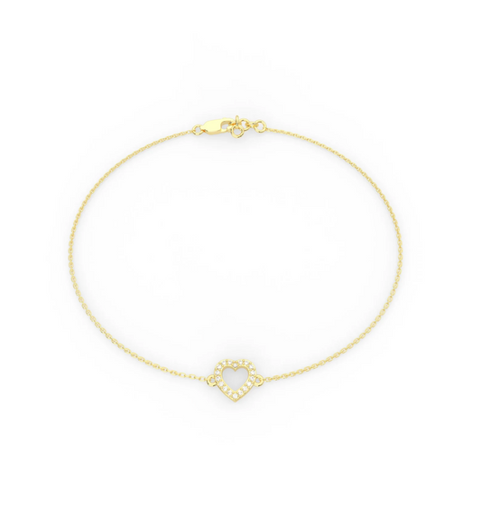 Tiny Diamond Heart Bracelet +1