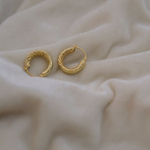 Chunky Half Twist Hoops Earring