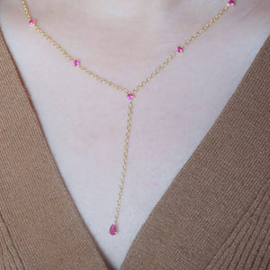 Ruby Lariat Necklace