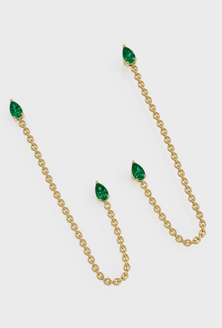 Emerald Drop Ear Chain