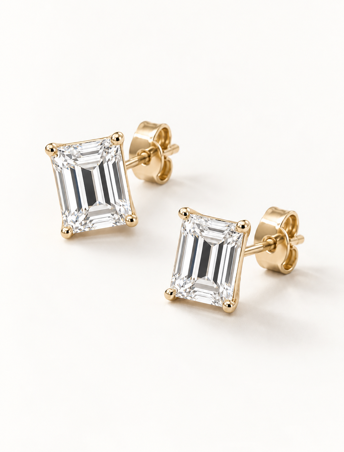 Rectangle Diamond Studs