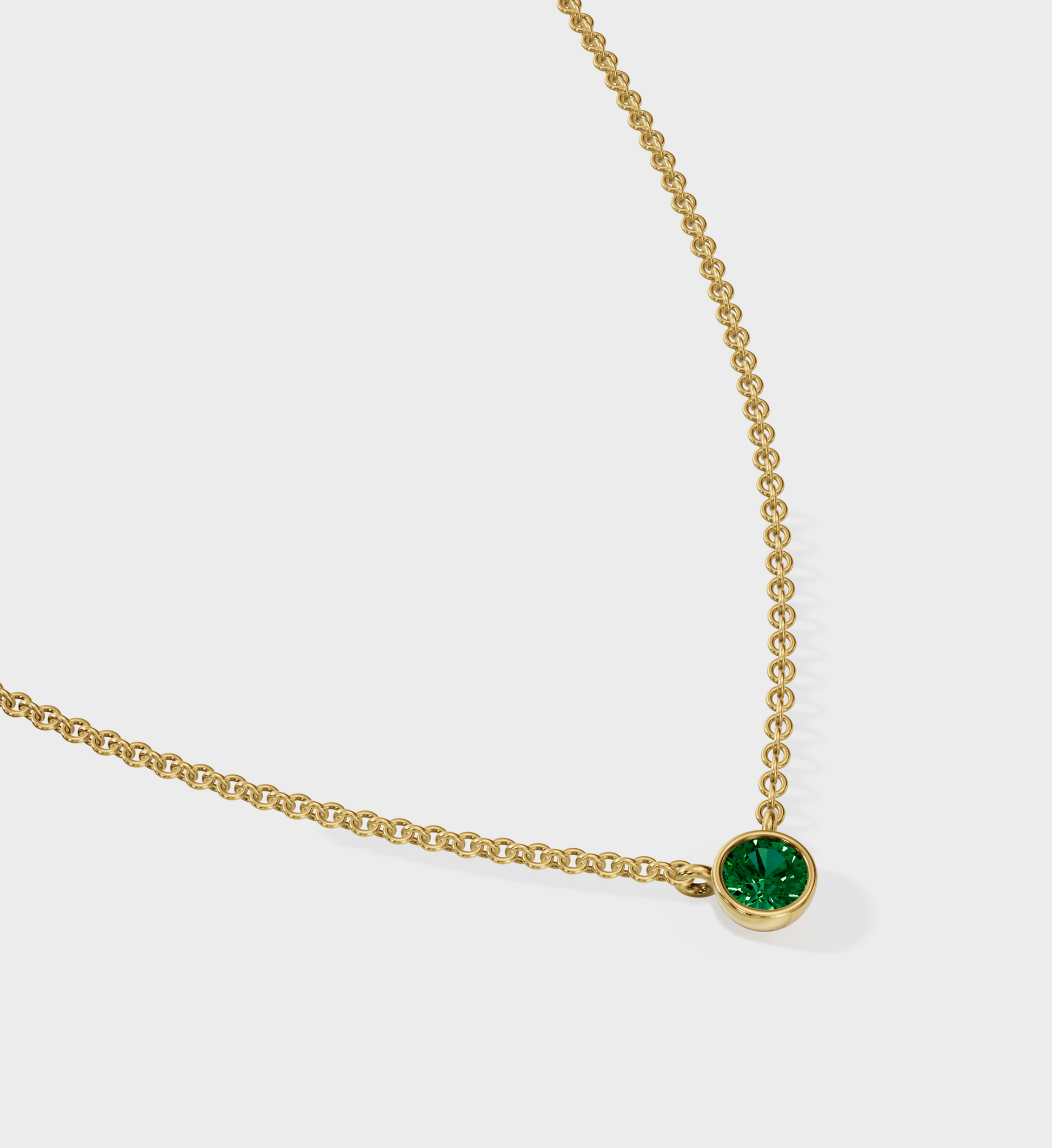 Emerald Solitaire Necklace