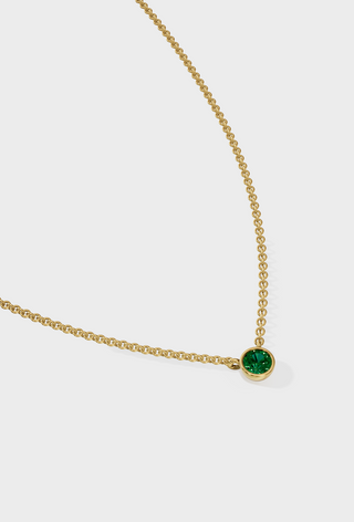 Emerald Solitaire Necklace