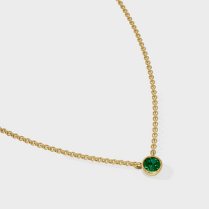 Emerald Solitaire Necklace