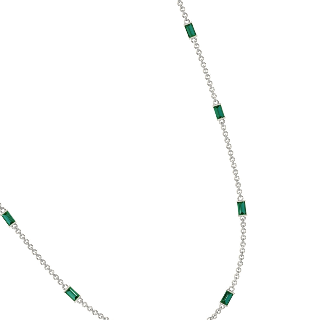 Emerald Baguette Necklace