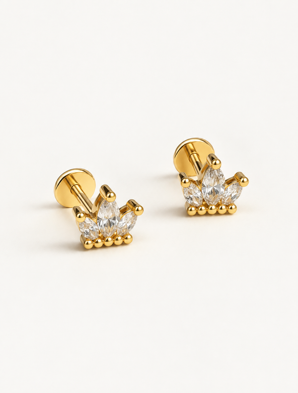 Mini Marquise Crown Stud