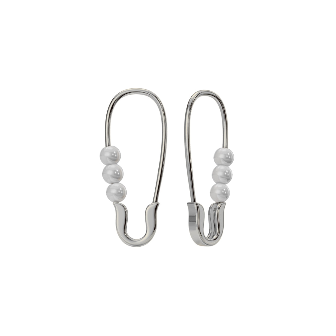 Perle Safety Pin Earrings