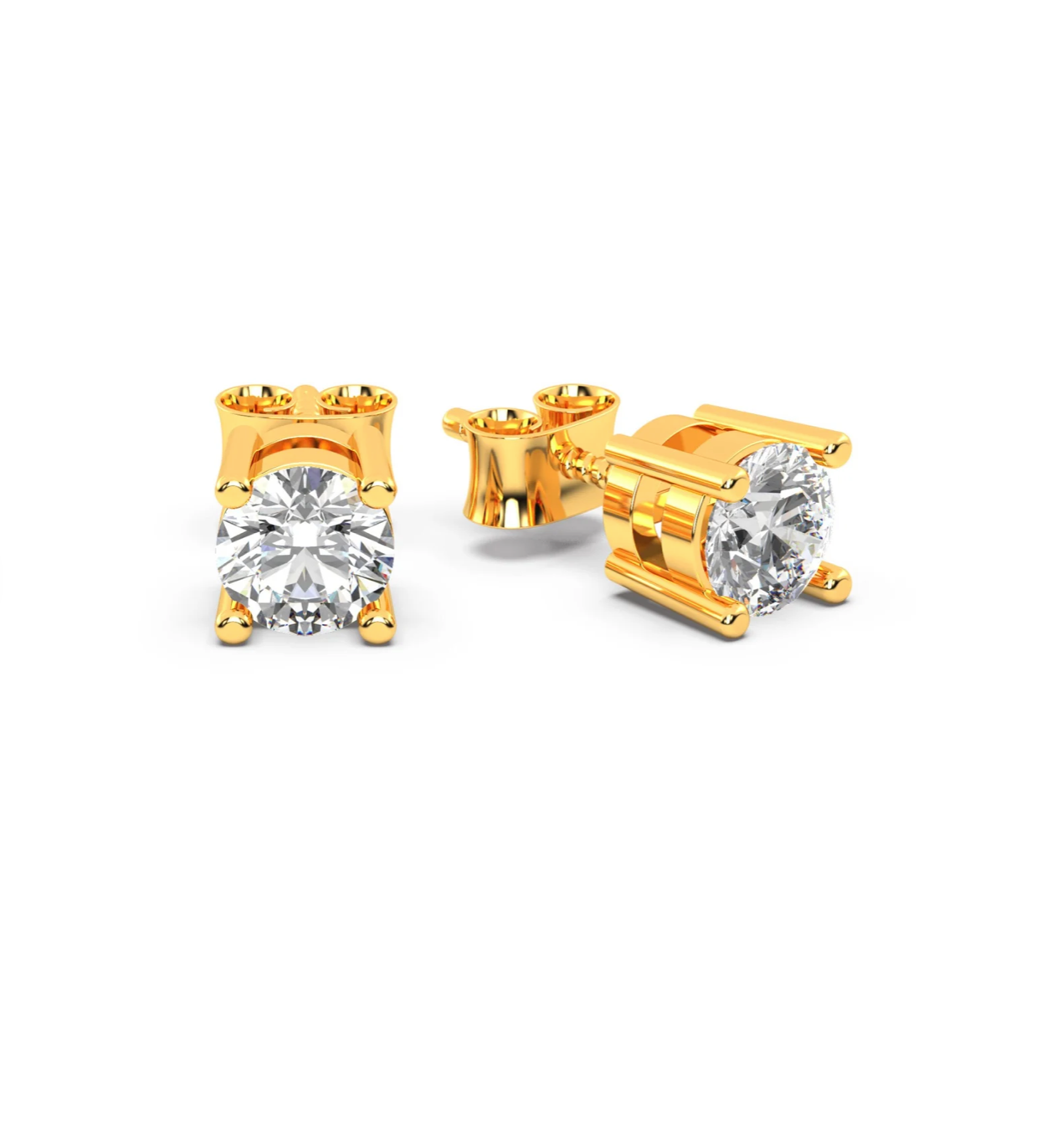 Gold Solitaire Diamond Stud White Gold Single - 0.200 CTW