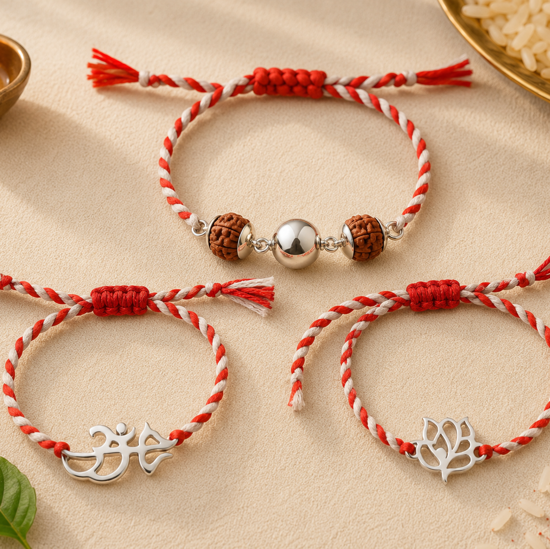 Divine Trio Rakhi Combo