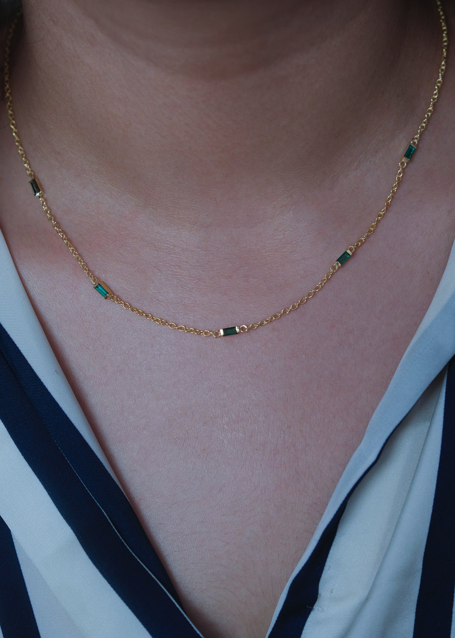 Emerald Baguette Necklace