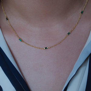 Emerald Baguette Necklace