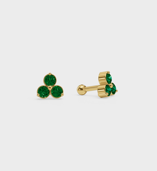 Emerald Trio Studs