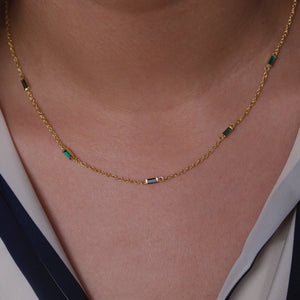 Emerald Baguette Necklace