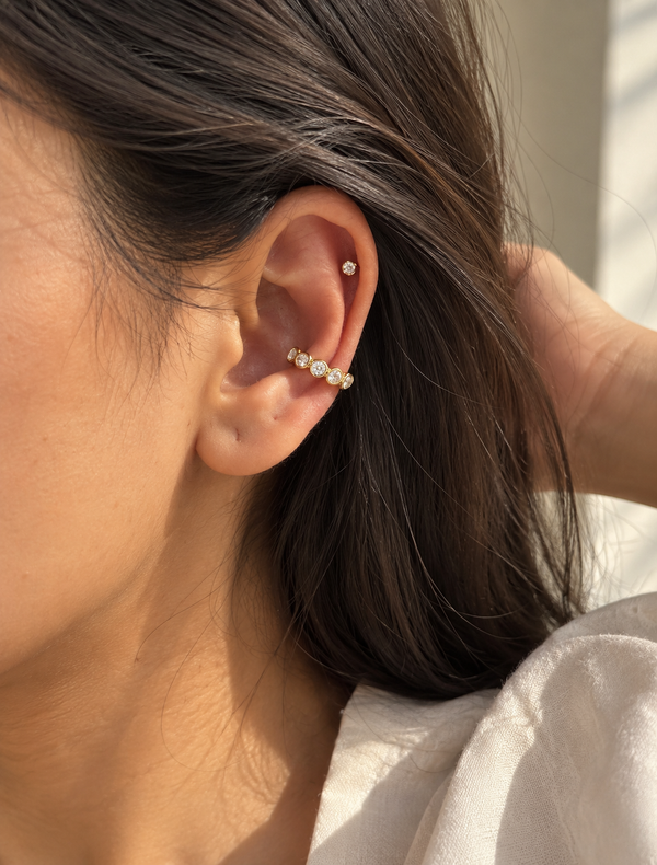 Bezel Eternity Ear Cuff