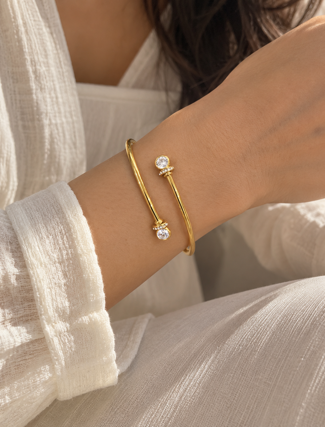 Crossover Diamond Cuff Bracelet