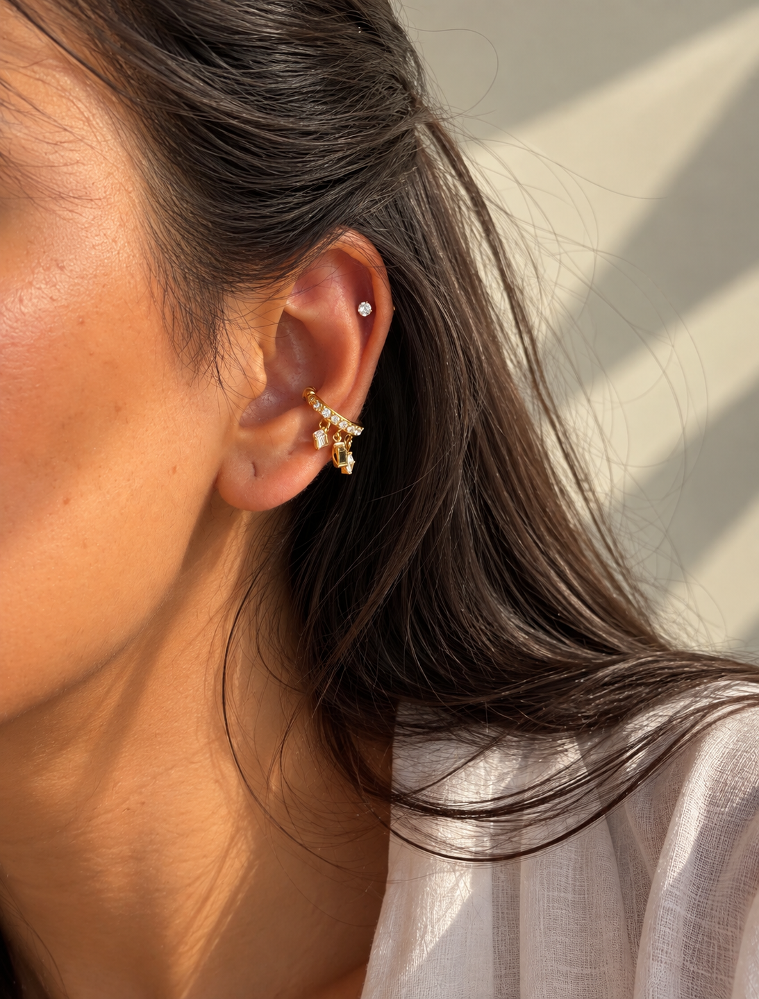 Marquise Fringe Ear Cuff