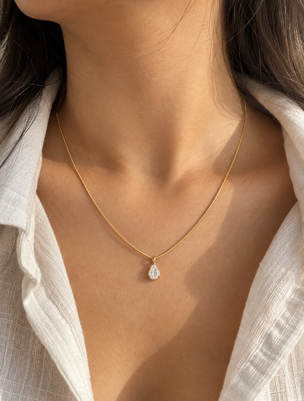 Pear Drop Snake Chain Necklace