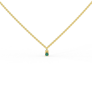 Solitaire Emerald Necklace White Gold