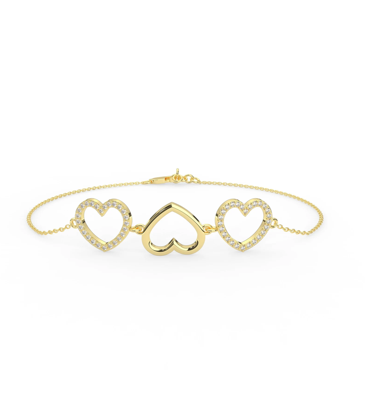 Three Mini Heart Charm Bracelet +1