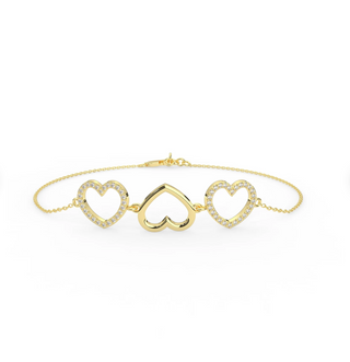 Three Mini Heart Charm Bracelet +1