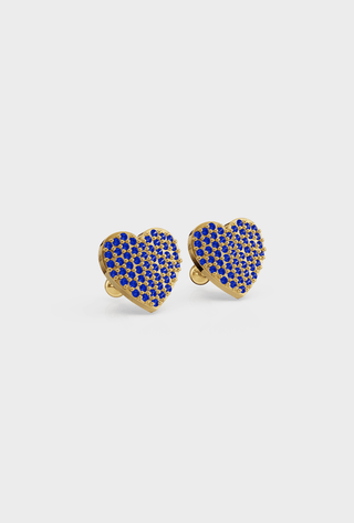 Sapphire Heart Studs