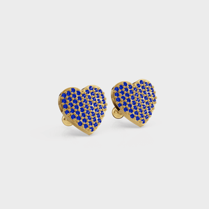 Sapphire Heart Studs