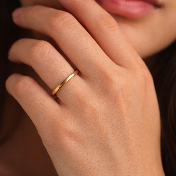 2mm matte ring in 925 sterling silver, slim minimal band by Anushka Jain Jewellery