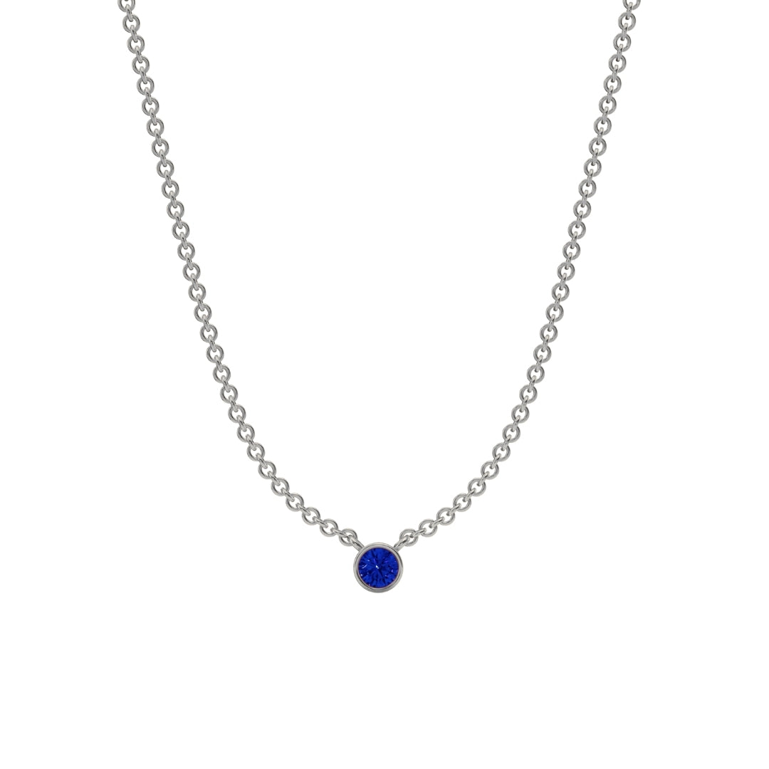 Sapphire Solitaire Necklace