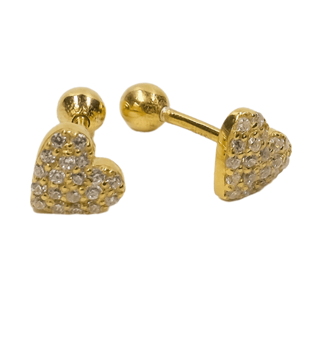 Taken Heart Studs Yellow Gold