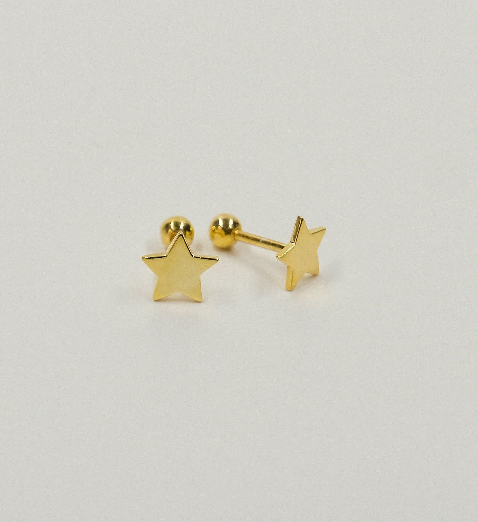 Star Stud Yellow Gold Pair