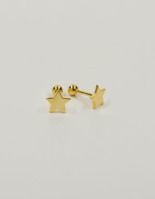 Star Stud Yellow Gold Pair