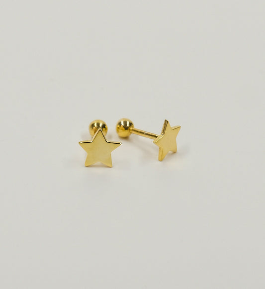 Star Stud Yellow Gold Pair