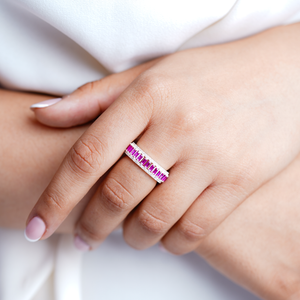 Rose Quartz Eternity Ring