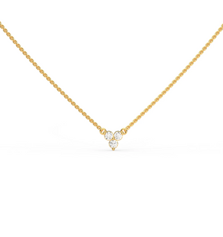 Gold Trio Cluster Necklace Yellow Gold