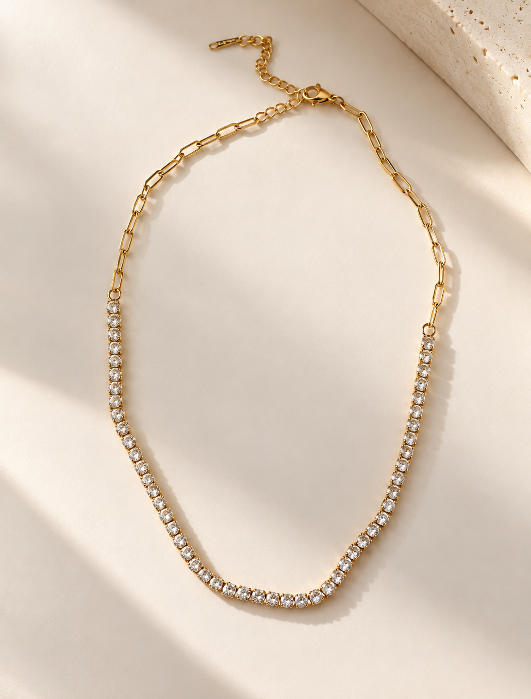 Half Tennis Chain Necklace