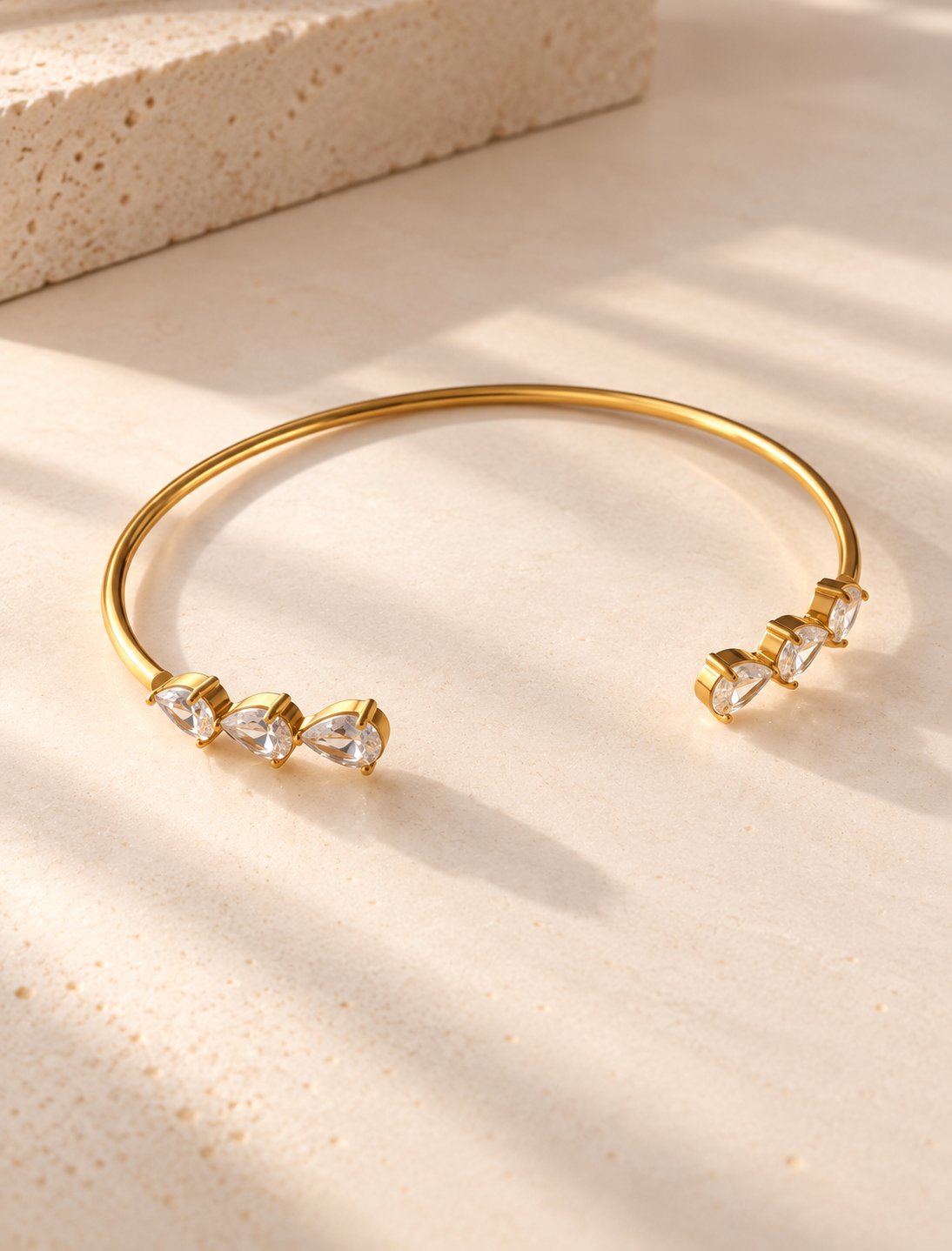 Teardrop Open Bangle