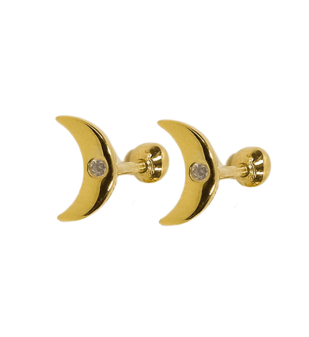 Luna Studs Yellow Gold