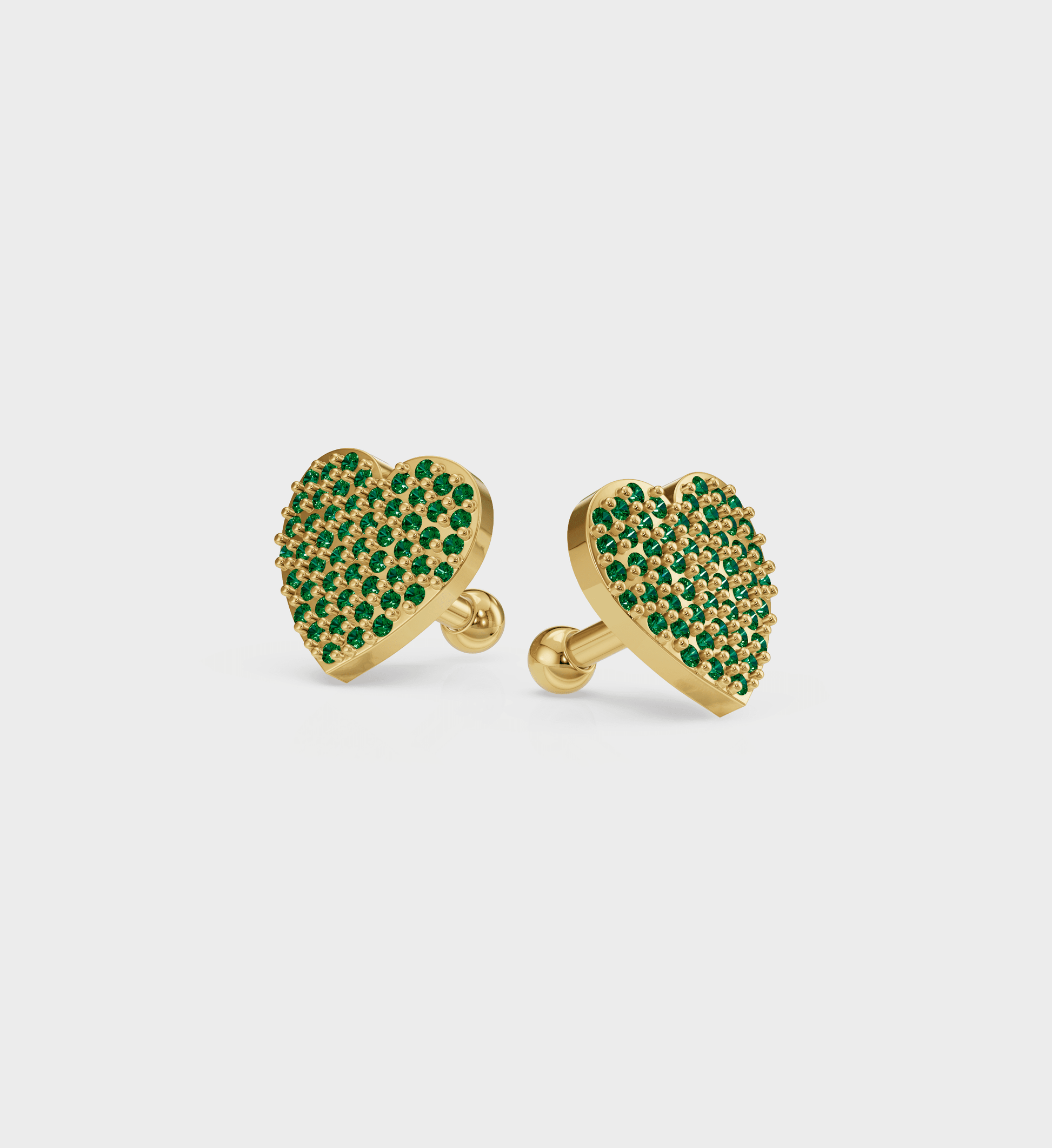 Emerald Heart Studs