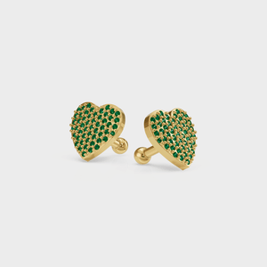 Emerald Heart Studs