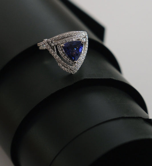 Tanzanite Statement Ring White Gold