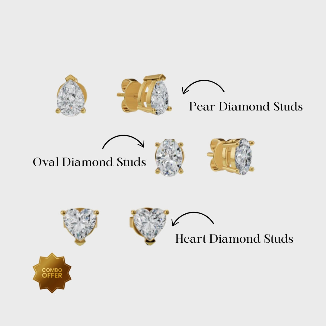 Diamond Studs Combo Set