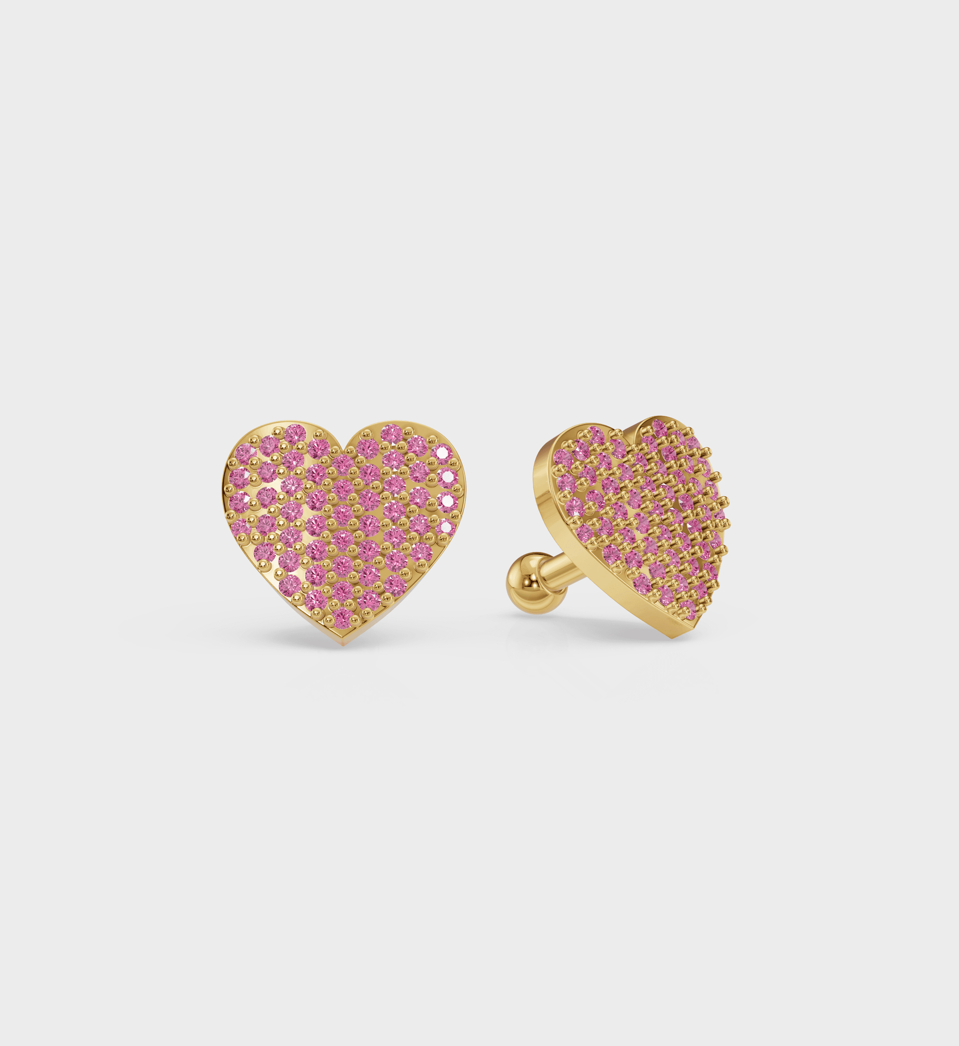 Ruby Heart Studs